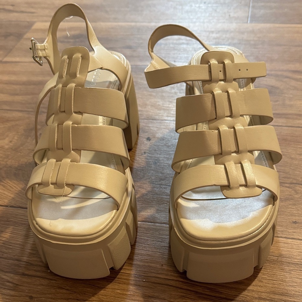 Madden Girl Beige Platform Sandals